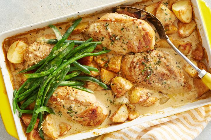 Creamy French Chicken Tray Bake